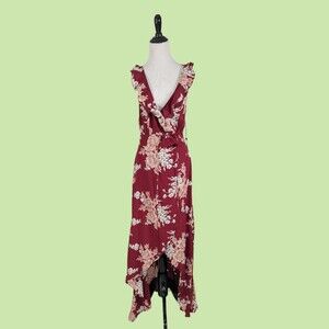 NEW‎ Privacy Please Dress M Wrap Floral Print Maxi Bloomcore Feminine summer